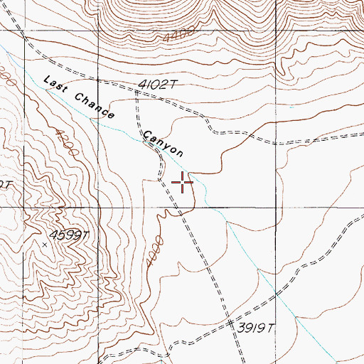 Topographic Map of Last Chance Canyon, CA