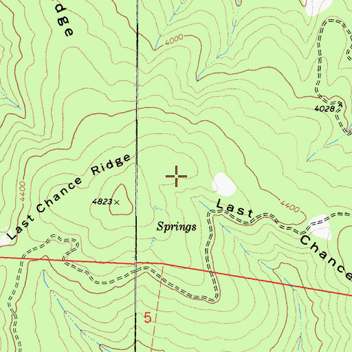 Topographic Map of Last Chance Ridge, CA