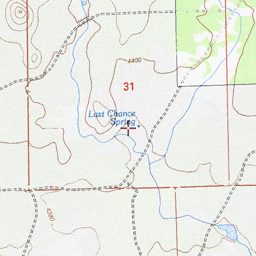 Topographic Map of Last Chance Spring, CA