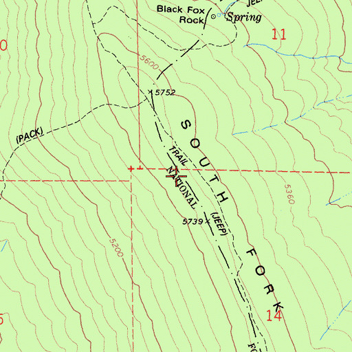 Topographic Map of Last Chance Trail, CA