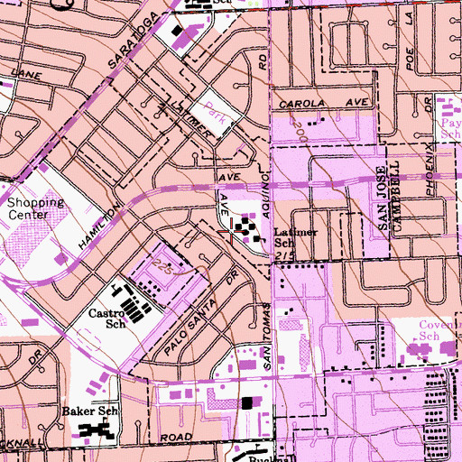 Topographic Map of Latimer Elementary School (historical), CA
