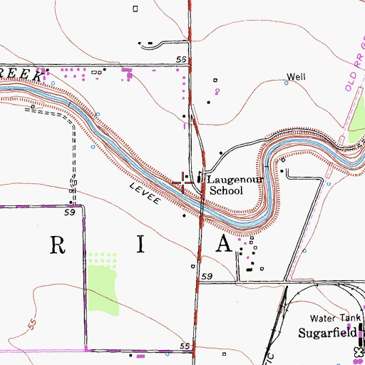 Topographic Map of Laugenour School, CA