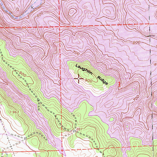 Topographic Map of Laughlin Ridge, CA