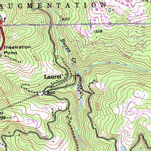 Topographic Map of Laurel Creek, CA
