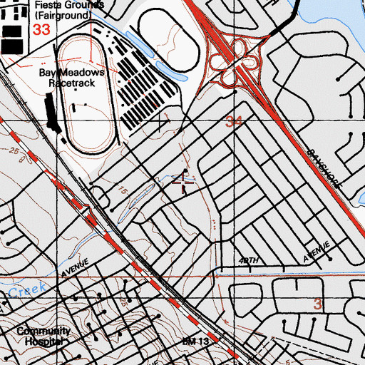 Topographic Map of Laurel Creek, CA