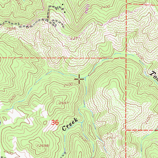 Topographic Map of Laurel Creek, CA