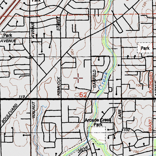 Topographic Map of Laurel Ruff Center, CA