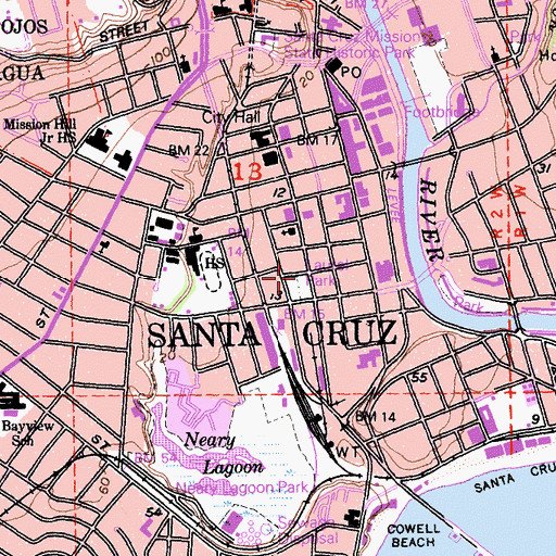 Topographic Map of Laurel School, CA