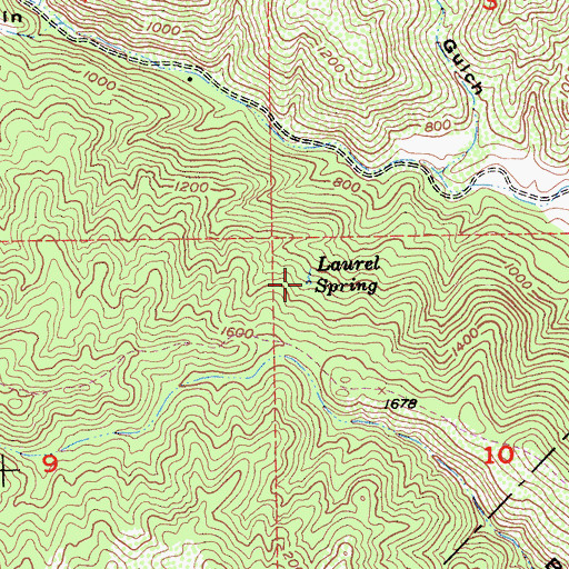 Topographic Map of Laurel Spring, CA