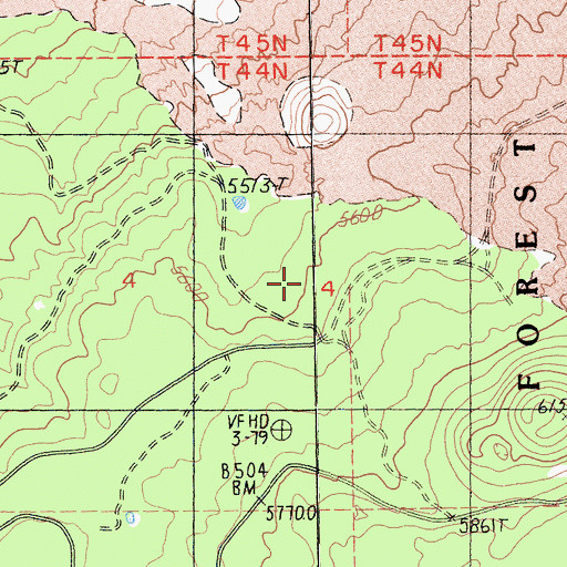 Topographic Map of Lava Camp, CA