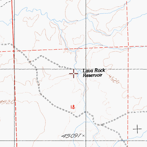 Topographic Map of Lava Rock Reservoir, CA