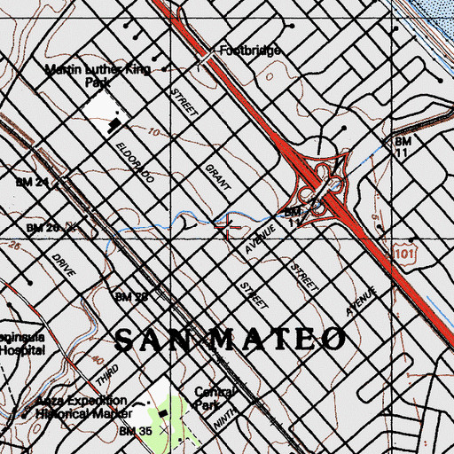 Topographic Map of Lawrence School, CA