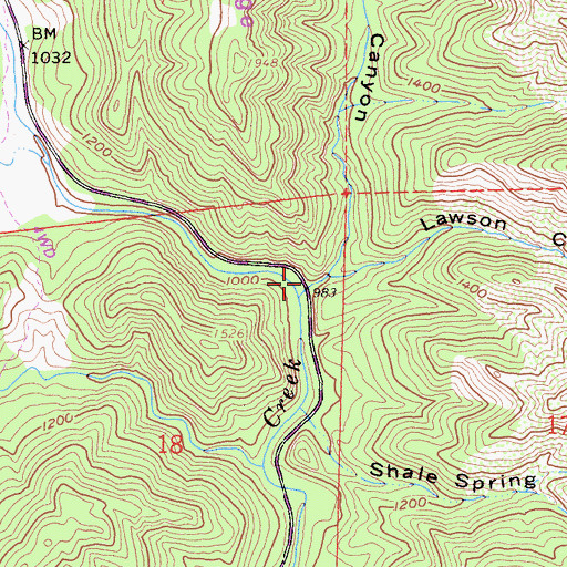 Topographic Map of Lawson Canyon, CA