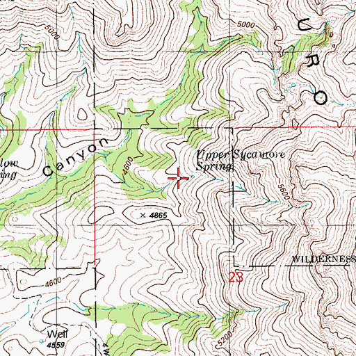 Topographic Map of Upper Sycamore Spring, AZ