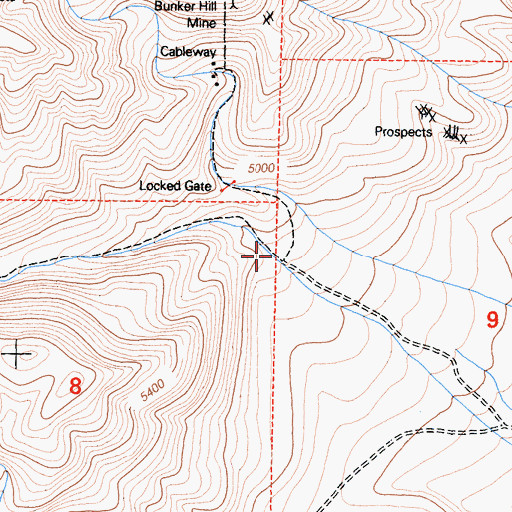 Topographic Map of Lead Canyon, CA