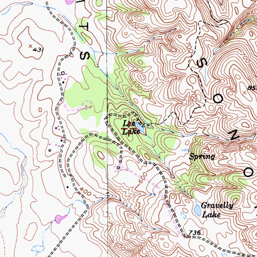 Topographic Map of Lee Lake, CA