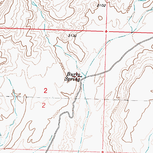 Topographic Map of Burro Spring, AZ