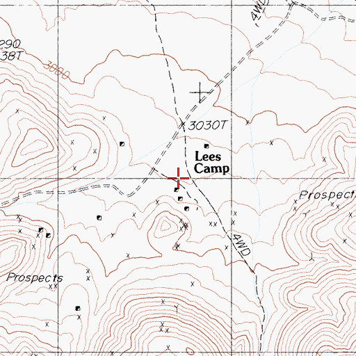 Topographic Map of Lees Camp, CA