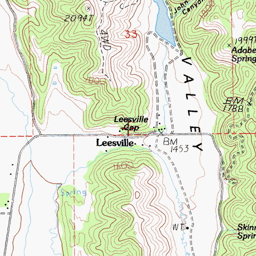 Topographic Map of Leesville Gap, CA