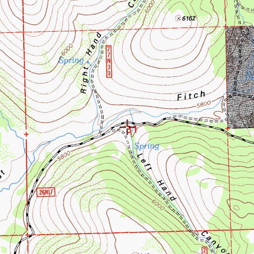 Topographic Map of Left Hand Canyon, CA