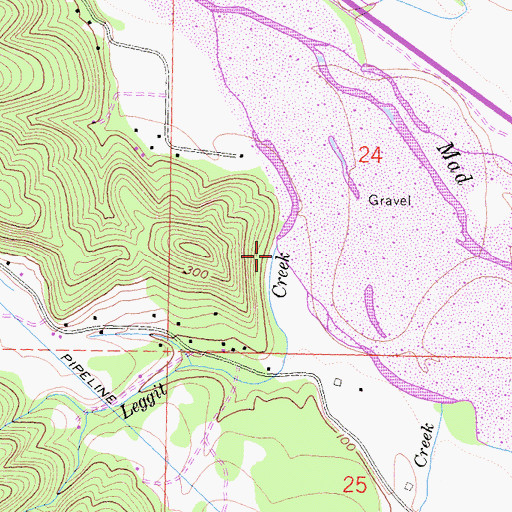 Topographic Map of Leggit Creek, CA