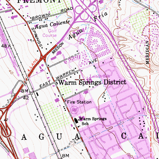 Topographic Map of James Leitch Elementary School, CA