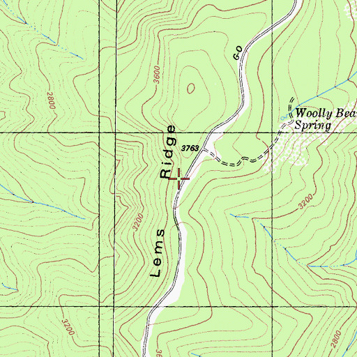 Topographic Map of Lems Ridge, CA