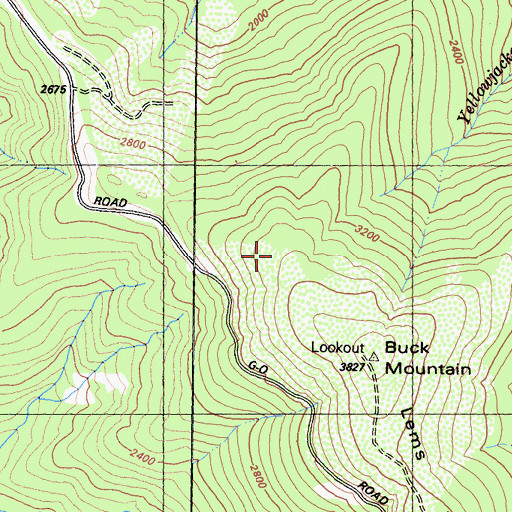 Topographic Map of Lems Ridge Trail, CA