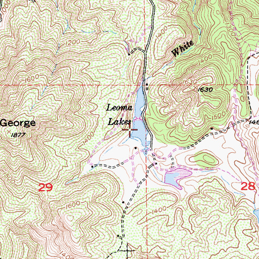 Topographic Map of Leoma Lakes, CA