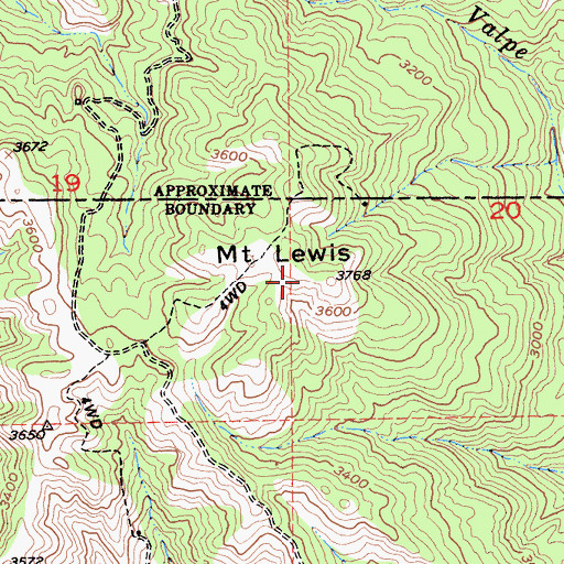 Topographic Map of Mount Lewis, CA