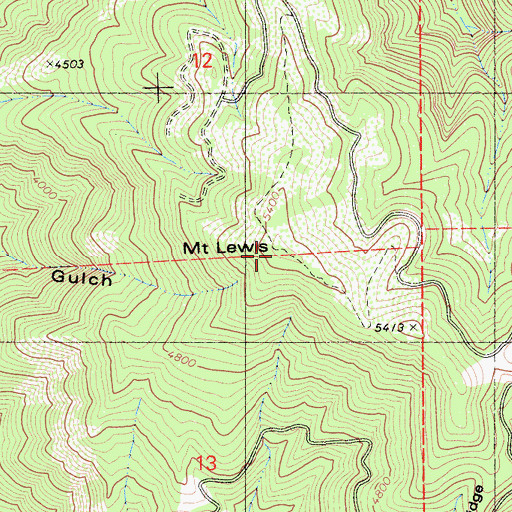 Topographic Map of Mount Lewis, CA