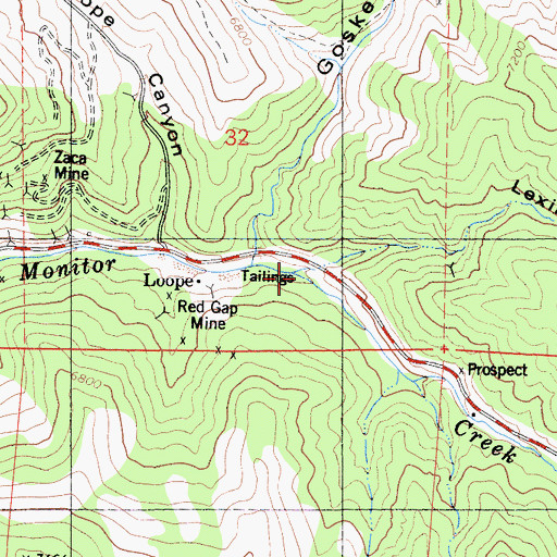 Topographic Map of Lexington Canyon, CA