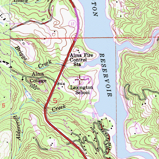 Topographic Map of Lexington Elementary School, CA