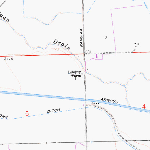Topographic Map of Liberty Farm, CA