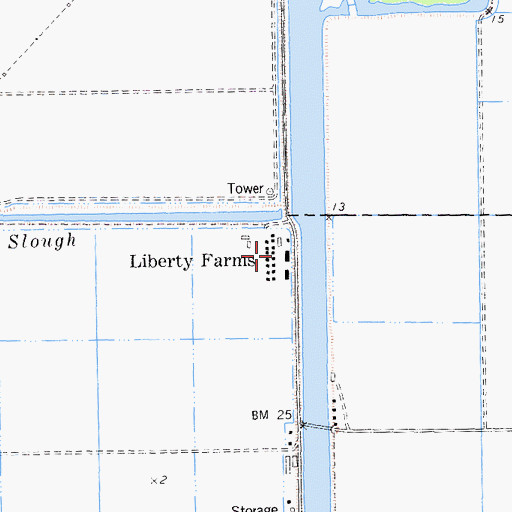 Topographic Map of Liberty Farms, CA