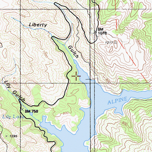 Topographic Map of Liberty Gulch, CA