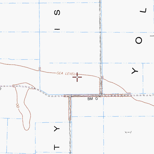 Topographic Map of Liberty Island, CA
