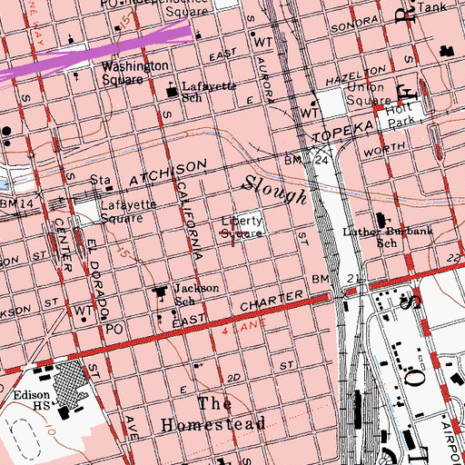 Topographic Map of Liberty Square, CA