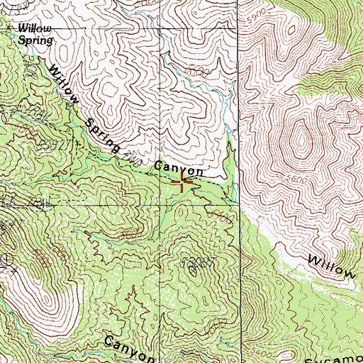 Topographic Map of Willow Dam Tank, AZ