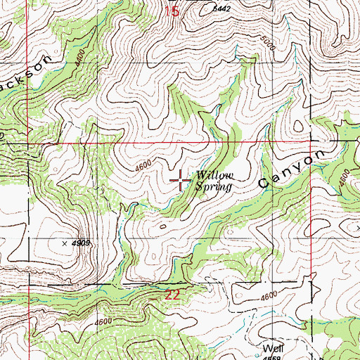 Topographic Map of Willow Spring, AZ
