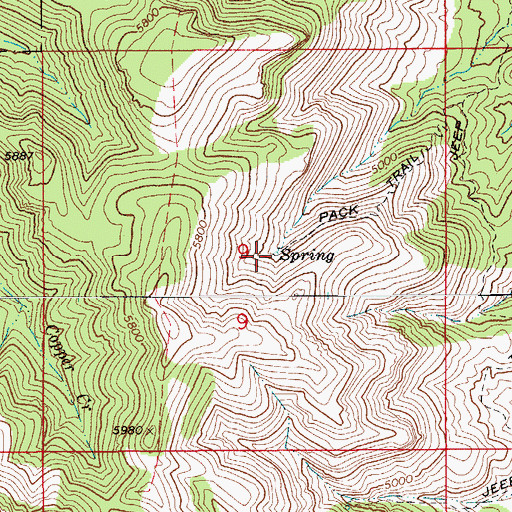 Topographic Map of Willow Spring, AZ
