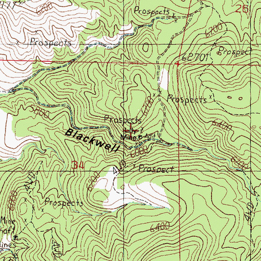 Topographic Map of Lilly Mine, CA