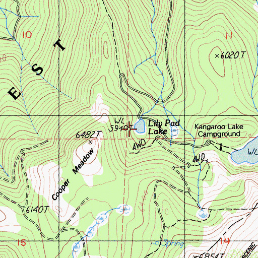 Topographic Map of Lily Pad Lake, CA
