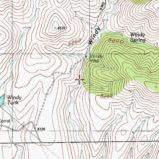 Topographic Map of Windy Spring, AZ