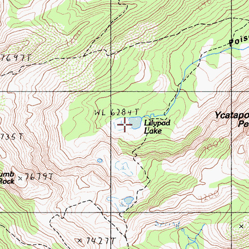 Topographic Map of Lilypad Lake, CA