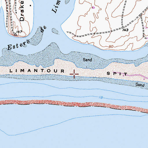Topographic Map of Limantour Spit, CA