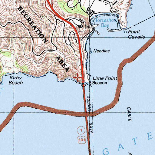 Topographic Map of Lime Point, CA