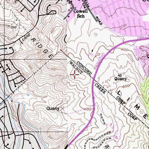 Topographic Map of Lime Ridge, CA