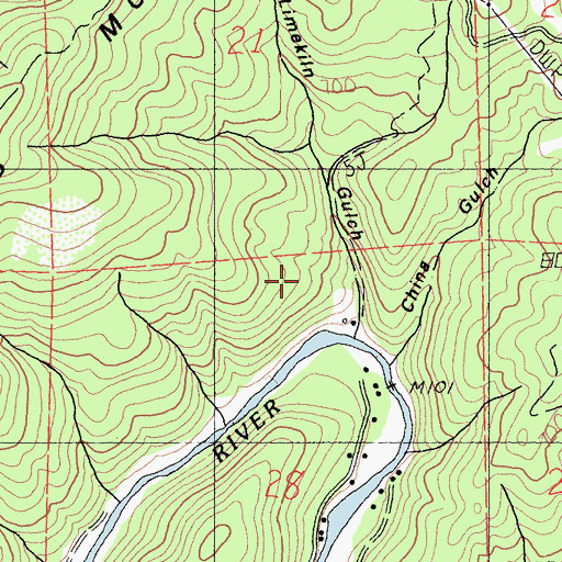 Topographic Map of Limeklin Gulch, CA