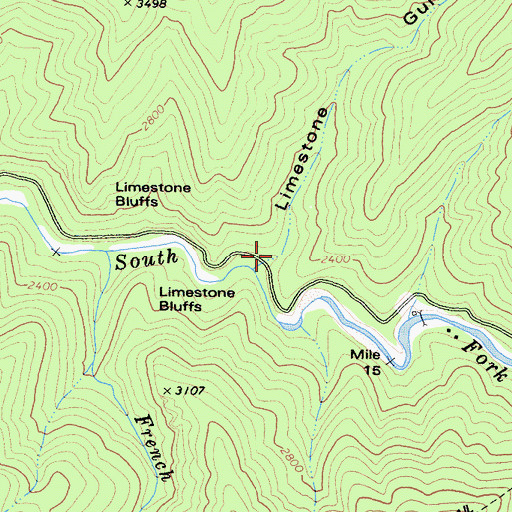 Topographic Map of Limestone Gulch, CA